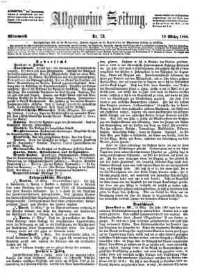 Allgemeine Zeitung Mittwoch 19. März 1862