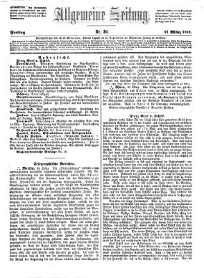 Allgemeine Zeitung Freitag 21. März 1862