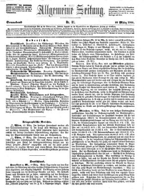 Allgemeine Zeitung Samstag 22. März 1862