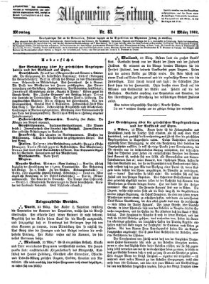 Allgemeine Zeitung Montag 24. März 1862