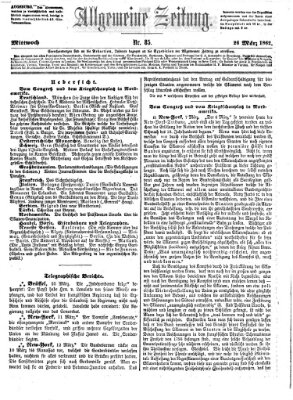 Allgemeine Zeitung Mittwoch 26. März 1862