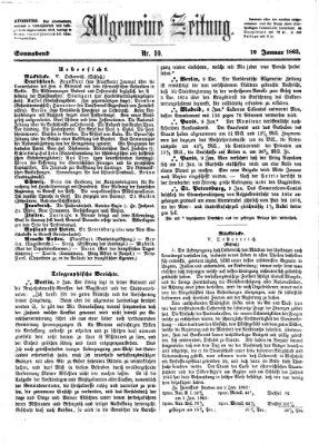 Allgemeine Zeitung Samstag 10. Januar 1863