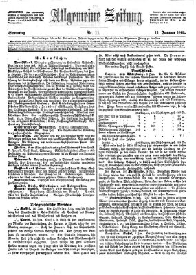 Allgemeine Zeitung Sonntag 11. Januar 1863