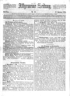 Allgemeine Zeitung Freitag 16. Januar 1863