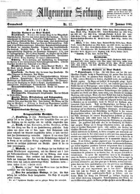 Allgemeine Zeitung Samstag 17. Januar 1863