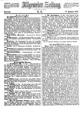 Allgemeine Zeitung Freitag 23. Januar 1863