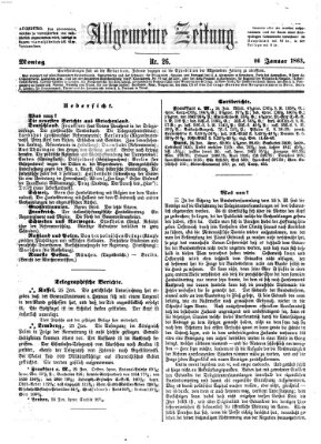 Allgemeine Zeitung Montag 26. Januar 1863