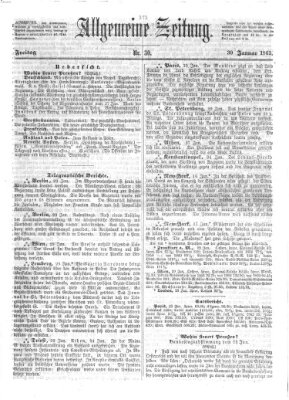 Allgemeine Zeitung Freitag 30. Januar 1863