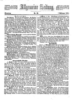 Allgemeine Zeitung Sonntag 1. Februar 1863