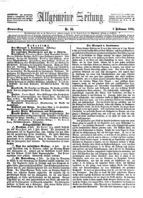 Allgemeine Zeitung Donnerstag 5. Februar 1863