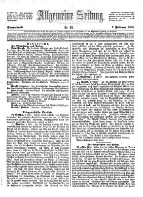 Allgemeine Zeitung Samstag 7. Februar 1863