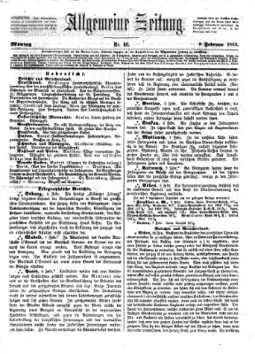 Allgemeine Zeitung Montag 9. Februar 1863