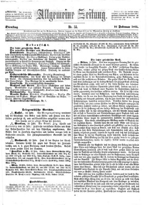 Allgemeine Zeitung Dienstag 24. Februar 1863