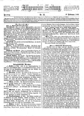 Allgemeine Zeitung Freitag 27. Februar 1863