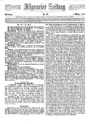 Allgemeine Zeitung Montag 9. März 1863