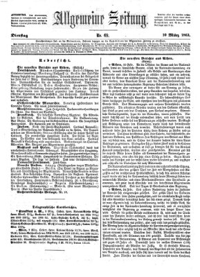 Allgemeine Zeitung Dienstag 10. März 1863