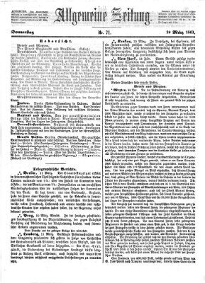 Allgemeine Zeitung Donnerstag 12. März 1863