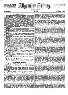 Allgemeine Zeitung Samstag 14. März 1863