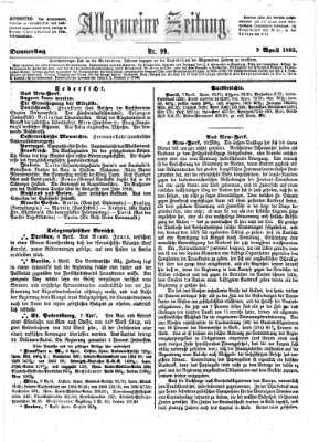 Allgemeine Zeitung Donnerstag 9. April 1863