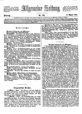 Allgemeine Zeitung Freitag 10. April 1863