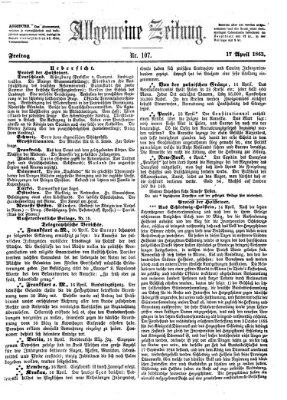 Allgemeine Zeitung Freitag 17. April 1863