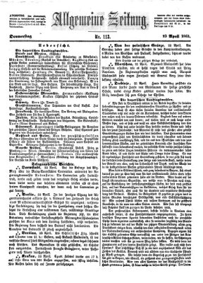 Allgemeine Zeitung Donnerstag 23. April 1863