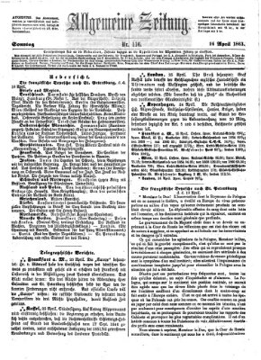 Allgemeine Zeitung Sonntag 26. April 1863