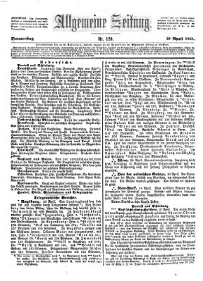 Allgemeine Zeitung Donnerstag 30. April 1863