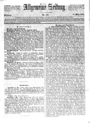 Allgemeine Zeitung Montag 11. Mai 1863