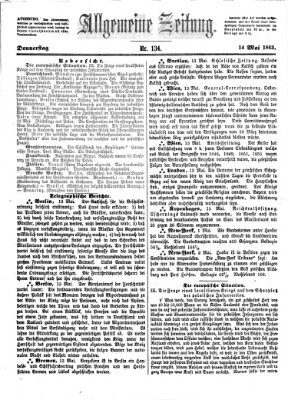 Allgemeine Zeitung Donnerstag 14. Mai 1863