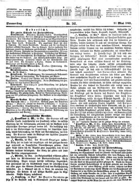 Allgemeine Zeitung Donnerstag 21. Mai 1863