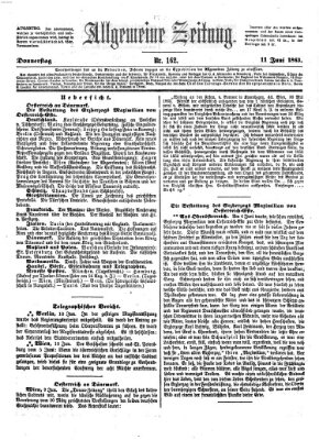 Allgemeine Zeitung Donnerstag 11. Juni 1863