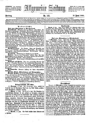 Allgemeine Zeitung Freitag 12. Juni 1863