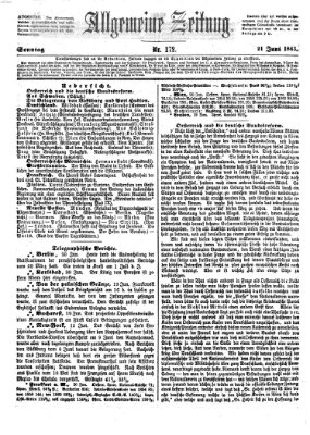 Allgemeine Zeitung Sonntag 21. Juni 1863