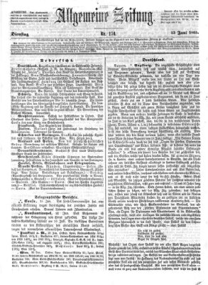 Allgemeine Zeitung Dienstag 23. Juni 1863