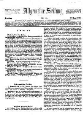 Allgemeine Zeitung Dienstag 30. Juni 1863