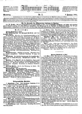 Allgemeine Zeitung Sonntag 3. Januar 1864