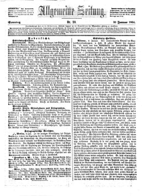 Allgemeine Zeitung Sonntag 10. Januar 1864