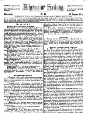 Allgemeine Zeitung Mittwoch 13. Januar 1864