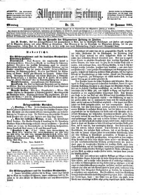 Allgemeine Zeitung Montag 18. Januar 1864