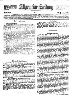 Allgemeine Zeitung Mittwoch 27. Januar 1864