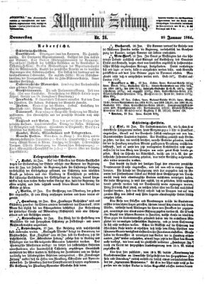 Allgemeine Zeitung Donnerstag 28. Januar 1864