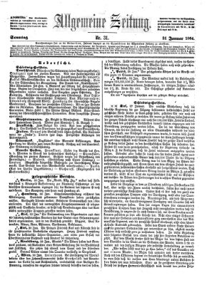 Allgemeine Zeitung Sonntag 31. Januar 1864