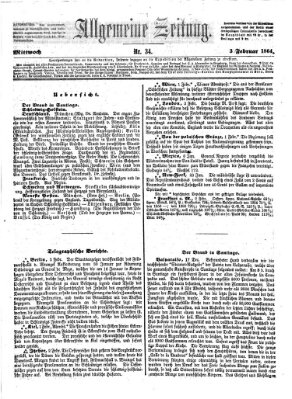 Allgemeine Zeitung Mittwoch 3. Februar 1864