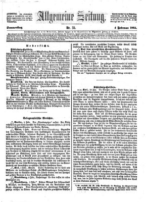 Allgemeine Zeitung Donnerstag 4. Februar 1864