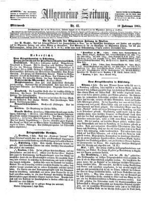 Allgemeine Zeitung Mittwoch 10. Februar 1864