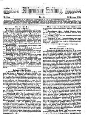 Allgemeine Zeitung Freitag 12. Februar 1864