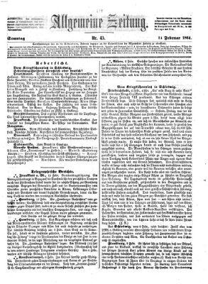 Allgemeine Zeitung Sonntag 14. Februar 1864