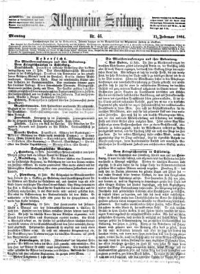 Allgemeine Zeitung Montag 15. Februar 1864