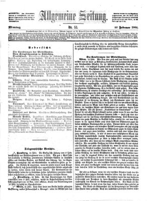 Allgemeine Zeitung Montag 22. Februar 1864